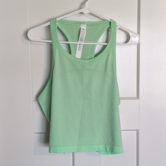 Lululemon NWT Swiftly Tech Cropped Racerback Tank 2.0 - Citra Lime Green sz 14 - Picture 2 of 6